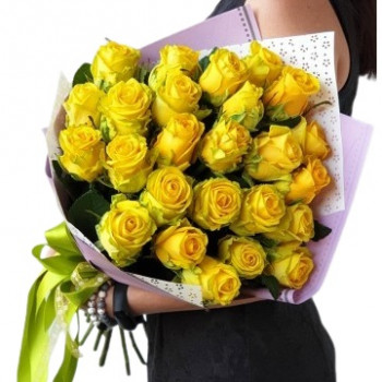 Желтые розы 50 см (выбери кол-во роз в букете)
