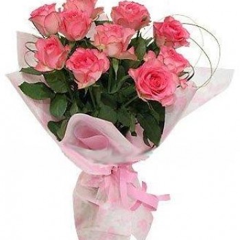 Rozā rožu pušķis 50 cm (lielāks vai mazāks, izvēlieties)
