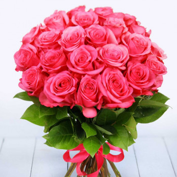 Rozā rozes 40 cm (maināms ziedu daudzums)